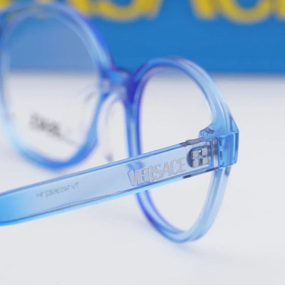Versace Kids VK3012 5532 Round Eyeglasses - Transparent Blue 47mm